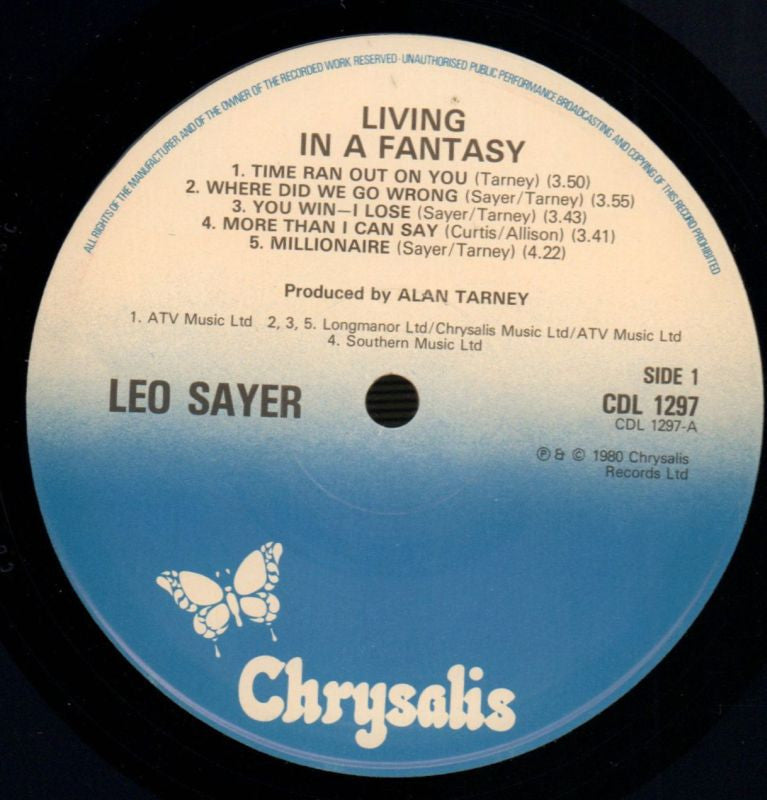 Living In A Fantasy-Chrysalis-Vinyl LP-VG+/NM