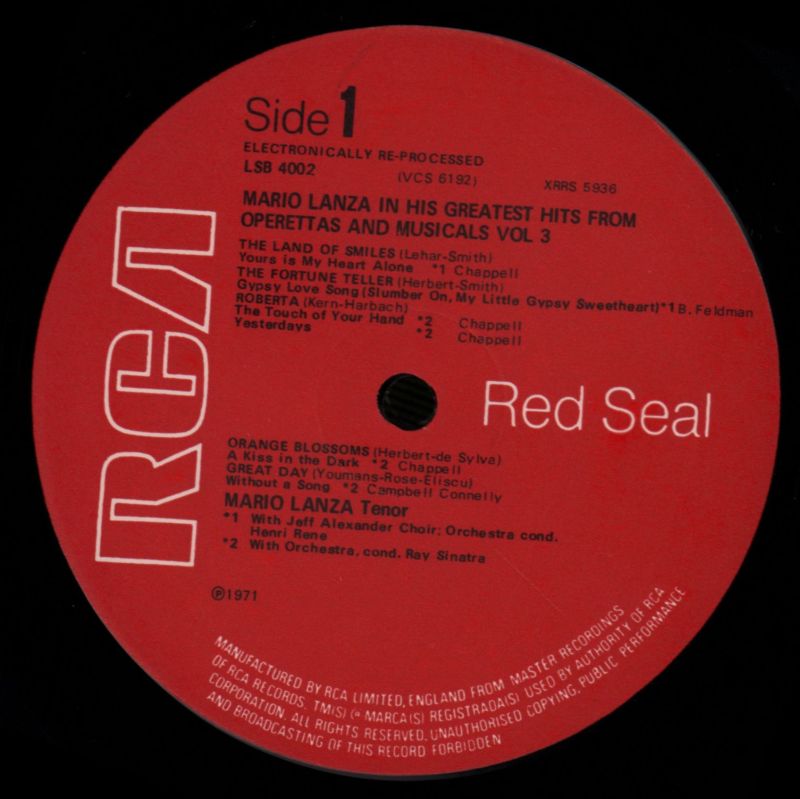 His Greatest Hits From Operettas Volume 3-RCA-Vinyl LP-VG/NM