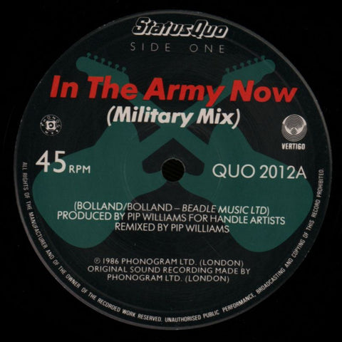 In The Army Now-Vertigo-12" Vinyl-VG/Ex+