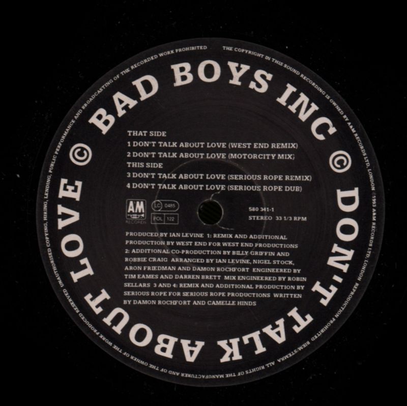 Don't Talk About Love-A&M-12" Vinyl-VG/VG