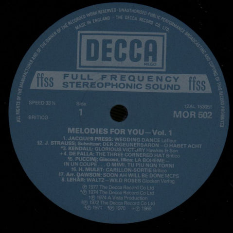 Melodies For You-Decca-Vinyl LP-VG/NM
