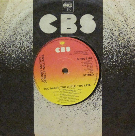 Johnny Mathis-Too Much Too Little Too Late-CBS-7" Vinyl