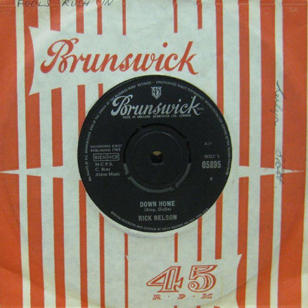 Rick Nelson-Down Home-Brunswick-7" Vinyl
