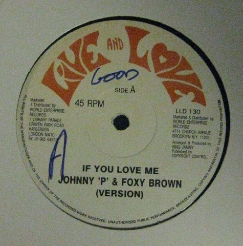 Johnny P-If You Love Me/ On Carry On Feeling-Live And Love-12" Vinyl