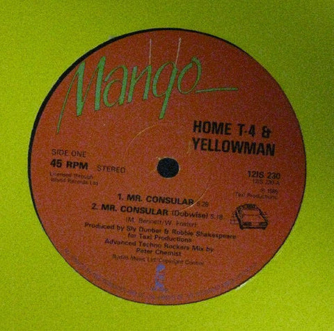 Home T-4 & Yellowman-Mr. Consular-Mango-12" Vinyl