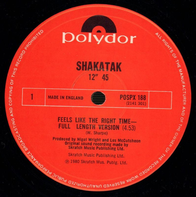 Feels Like The Right Time-Polydor-12" Vinyl-VG/VG