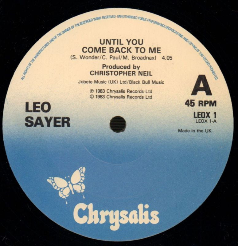 Til You Come Back To Me-Chrysalis-12" Vinyl-VG/VG