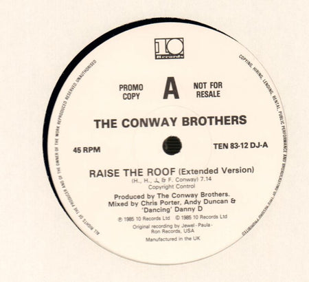 The Conway Brothers-Raise The Roof-10-12" Vinyl