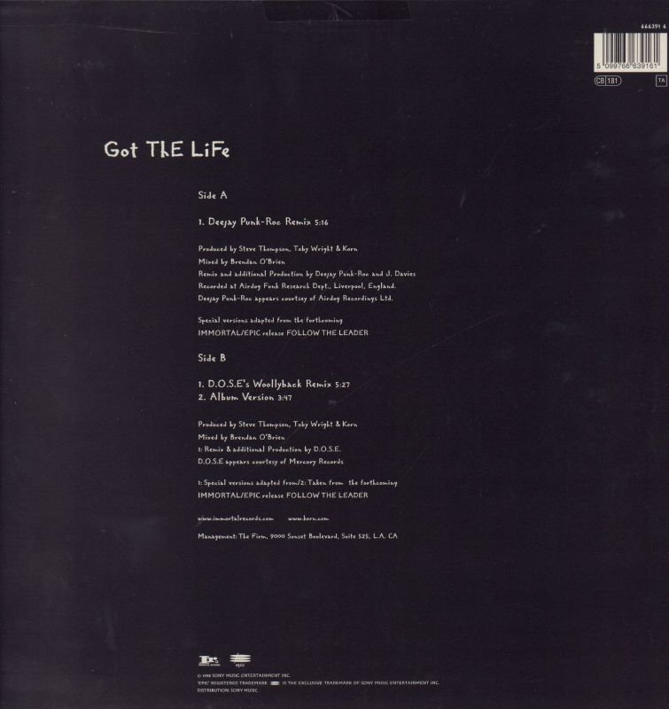 Got The Life-Epic-12" Vinyl-Ex-/NM