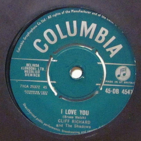 Cliff Richard & The Shadows-I Love You-Columbia-7" Vinyl