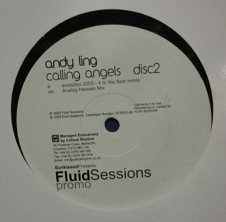 Andy Ling-Calling Angels Disc 2-Fluid Sessions-12" Vinyl