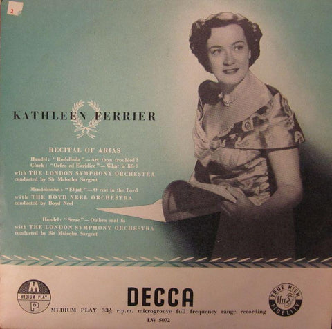 Kathleen Ferrier/Sargent-Recital of Arias-Decca-10" Vinyl