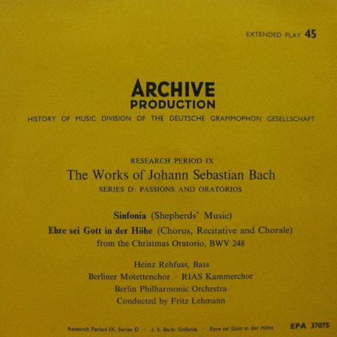 Bach-The Works- Passions And Oratorios-Archive-7" Vinyl