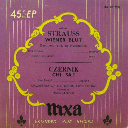 Hans Lenzer-Wiener Blut-Nixa/ PYE-7" Vinyl