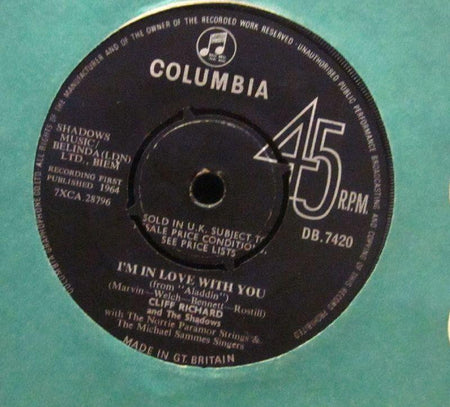 Cliff Richard-I'm In Love With You-Columbia-7" Vinyl