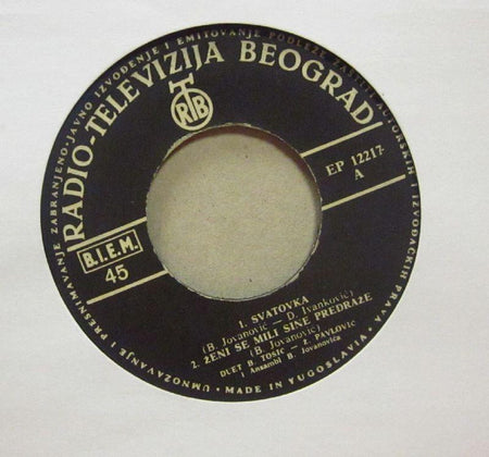 Duet Branka Tosic & Zivan Pavolic-Svatovka-Radio Televizija Beograd-7" Vinyl