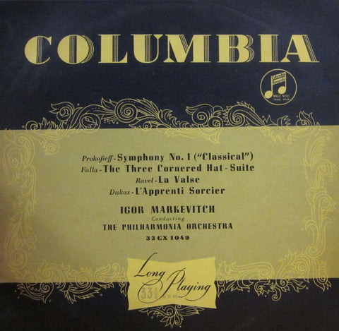 Prokofiev/Falla/Ravel-Symphony No.1/The Three Cornered Hat/La Valse-Columbia-Vinyl LP