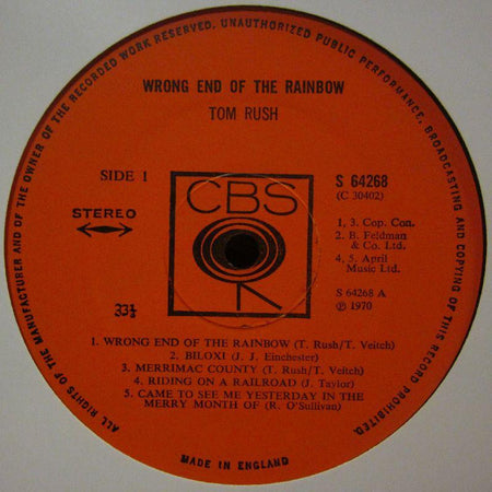 Tom Rush-Wrong End Of The Rainbow-CBS-Vinyl LP