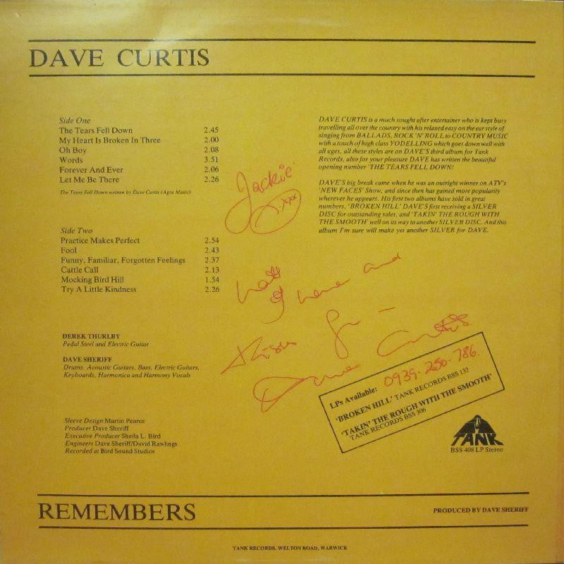 Dave Curtis-Remembers-Tank-Vinyl LP