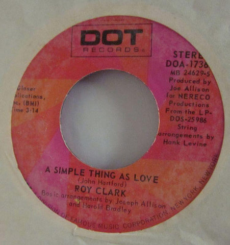 Roy Clark-I'd Fight The World-Dot Records-7" Vinyl