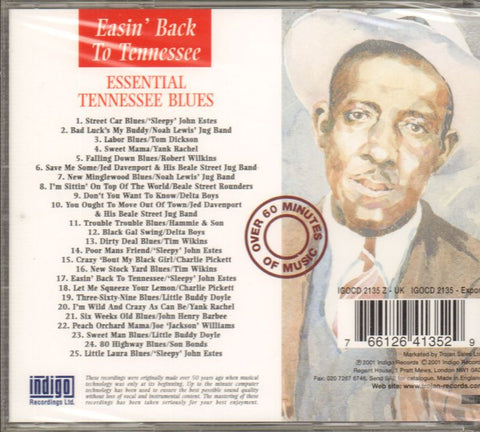 Tennessee Blues Easin' Back To Tennessee-Indigo-CD Album-New