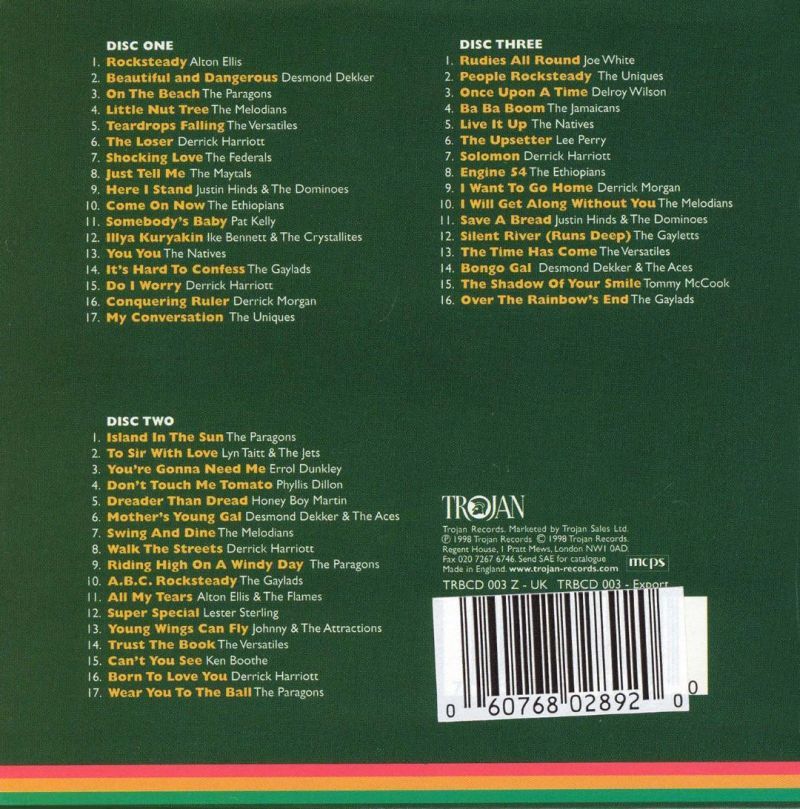 Trojan Rocksteady Box Set-Trojan-3CD Album Box Set-New & Sealed