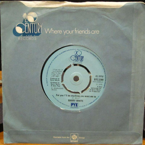 Barry White-For You I'll Do Anything You Want Me To-20th Century-7" Vinyl