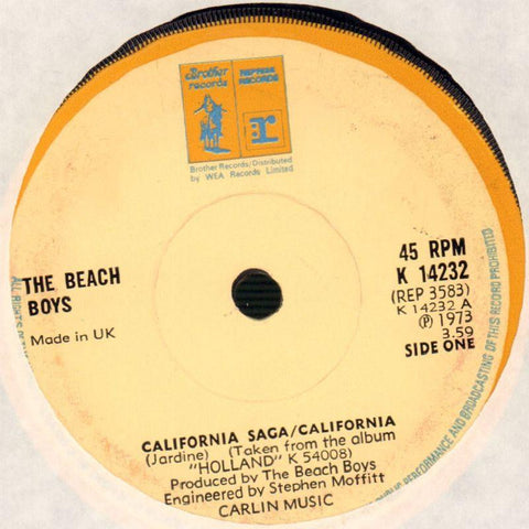 The Beach Boys-California-Reprise-7" Vinyl