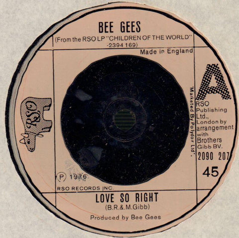 Bee Gees-Love So Right-RSO-7" Vinyl