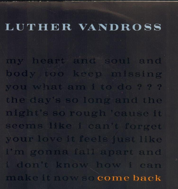Luther Vandross-Come Back-Epic-7" Vinyl P/S
