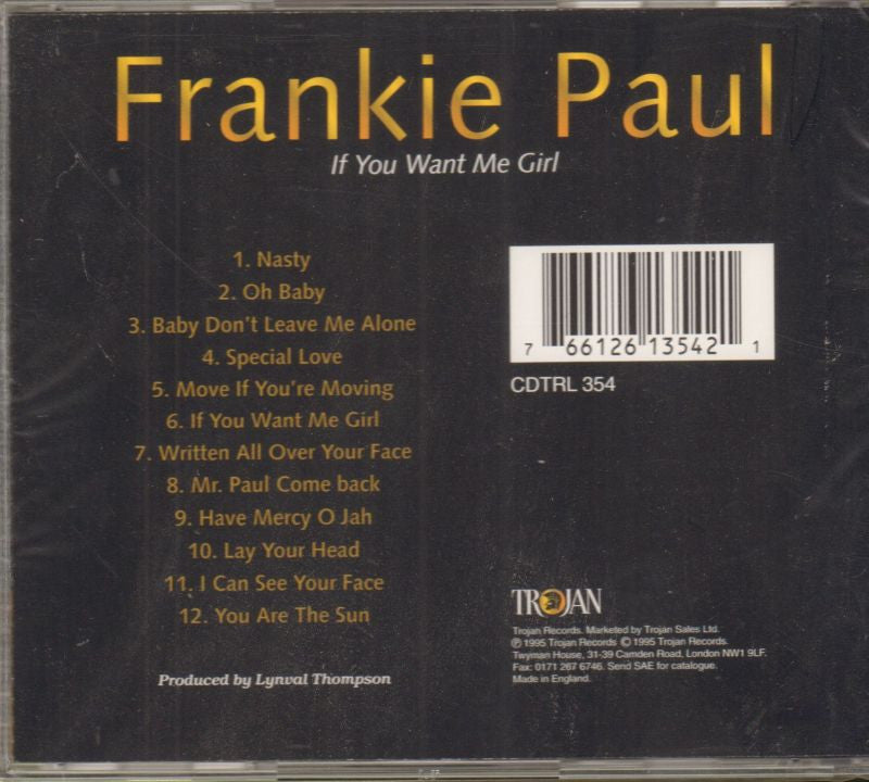 If You Want Me Girl-Trojan-CD Album-New