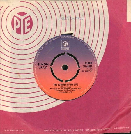Simon May-The Summer Of My Life-7" Vinyl