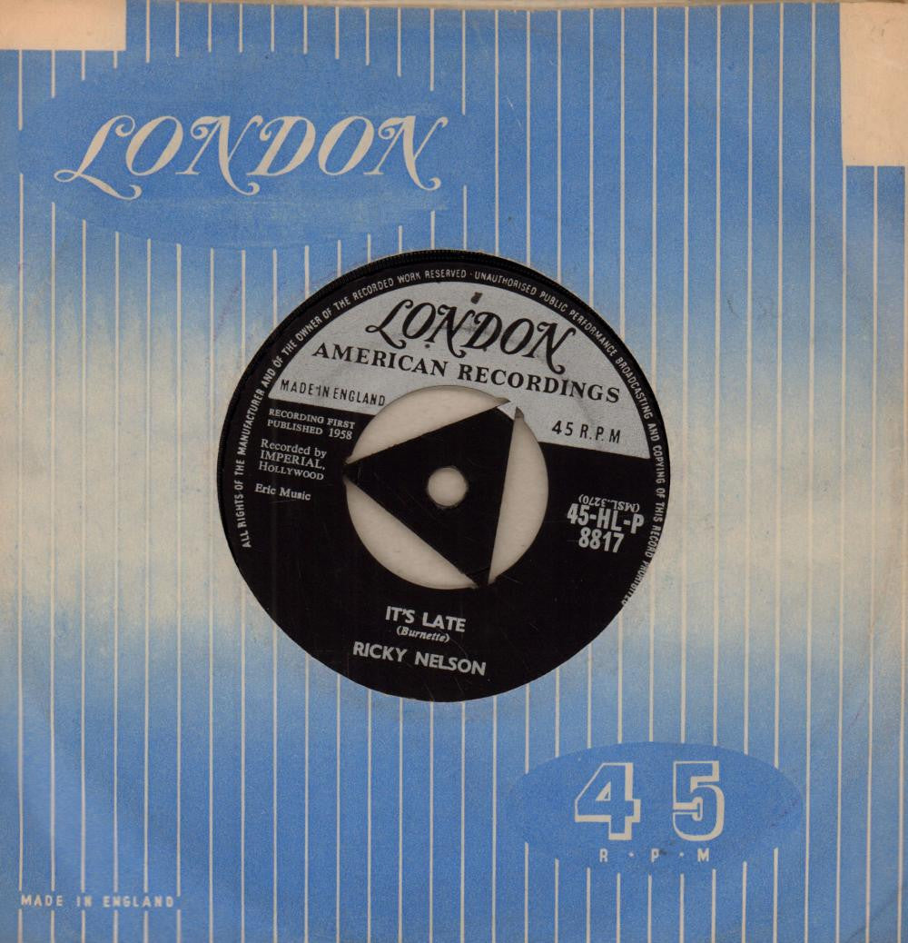 Ricky Nelson-It's Late-7" Vinyl