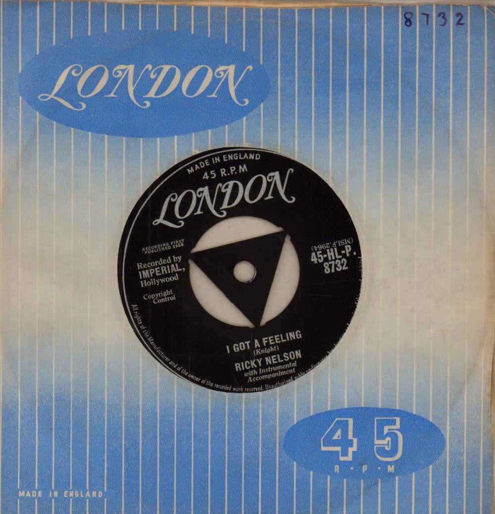 Ricky Nelson-I Got A Feeling-7" Vinyl
