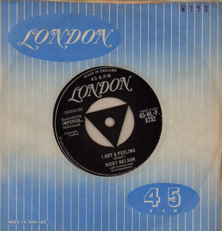 Ricky Nelson-I Got A Feeling-7" Vinyl