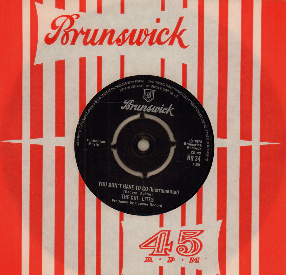 The Chi Lites-You Don't Want To Go-7" Vinyl