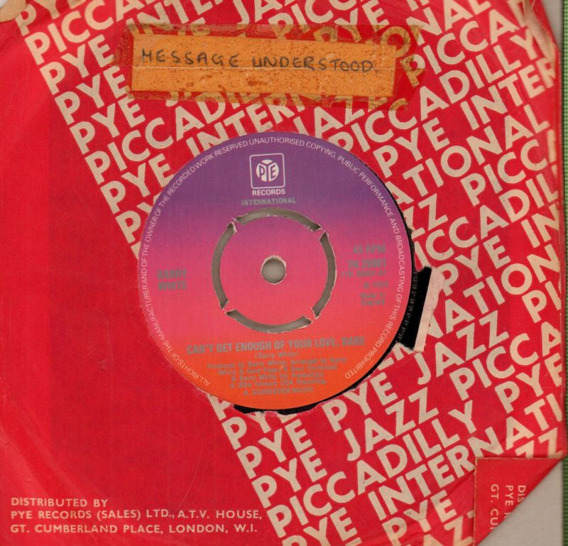 Barry White-Can't Get Enough Of Your Love-7" Vinyl