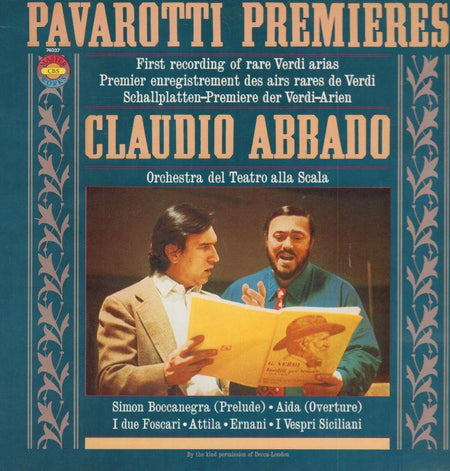 Pavarotti-Premieres Verdi Aidas-CBS-Vinyl LP Gatefold