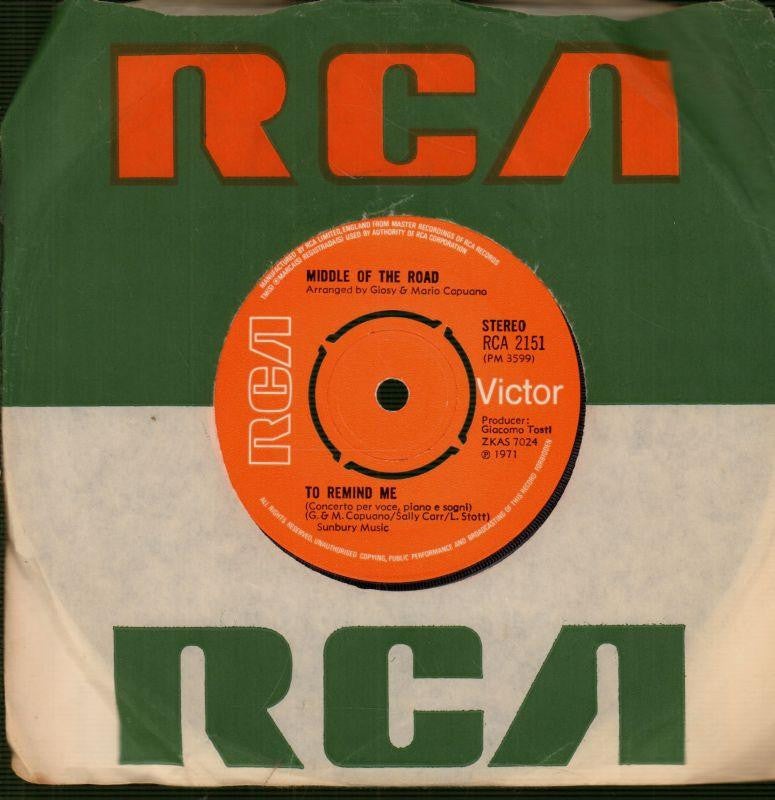 Middle of The Road-To Remind Me / Soley Soley-7" Vinyl