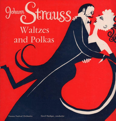Johann Strauss-Waltzes And Polkas Vienna Festival Orchestra-Concert Hall-Vinyl LP
