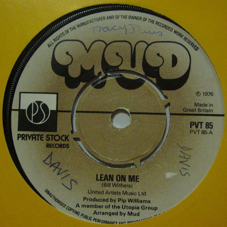 Mud-Lean On Me-Private Stock-7" Vinyl