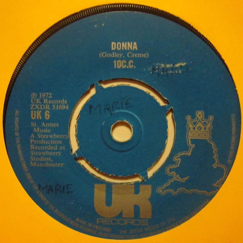 10CC-Donna-UK Records-7" Vinyl