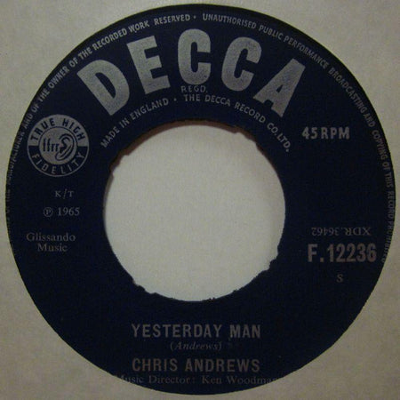 Chris Andrews-Yesterday Man-Decca-7" Vinyl