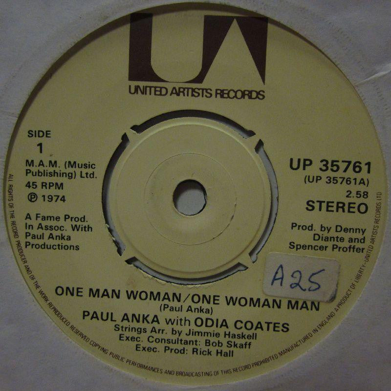 Paul Anka-One Man Woman-United Artist-7" Vinyl