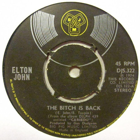 Elton John-The Bitch Is Back-7" Vinyl