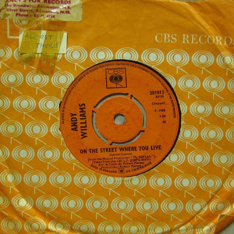 Andy Williams-On The Street Where You Live-7" Vinyl