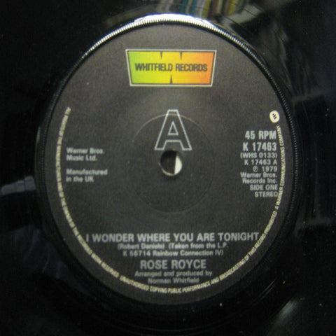 Rose Royce-I Wonder Where You Are Tonight-7" Vinyl P/S
