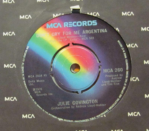 Julie Covington-Don't Cry For Me Argentina-MCA-7" Vinyl