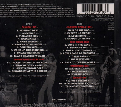 Back To The Trenches Live 1972-1984-Receiver-2CD Album-New & Sealed