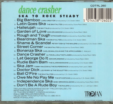 Dance Crasher (Ska To Rock Steady)-Trojan-CD Album-New